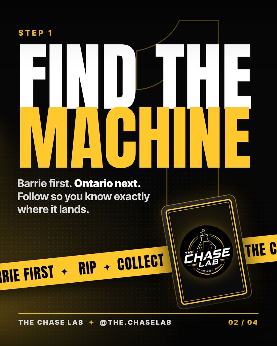 Step 1: Find the machine. Barrie first, Ontario next.