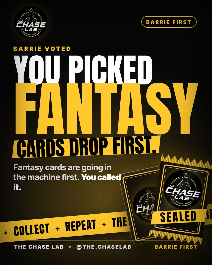 Barrie voted: fantasy cards drop first