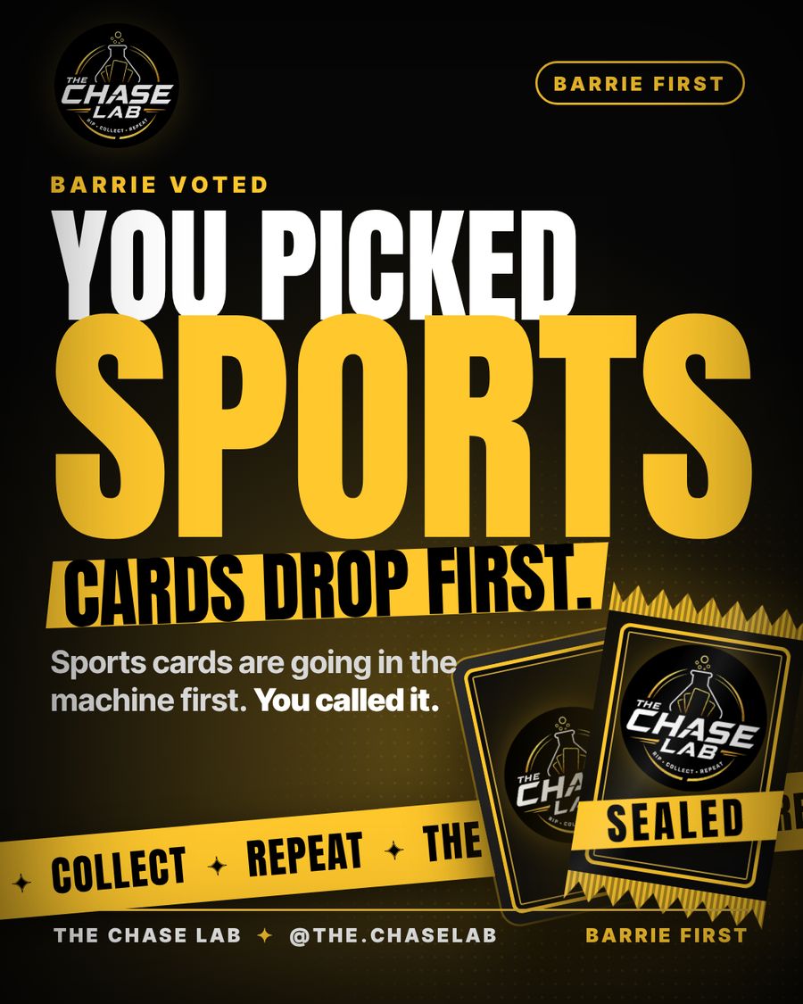 Barrie voted: sports cards drop first